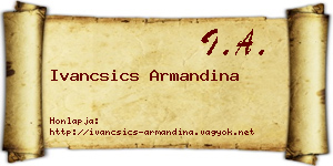 Ivancsics Armandina névjegykártya